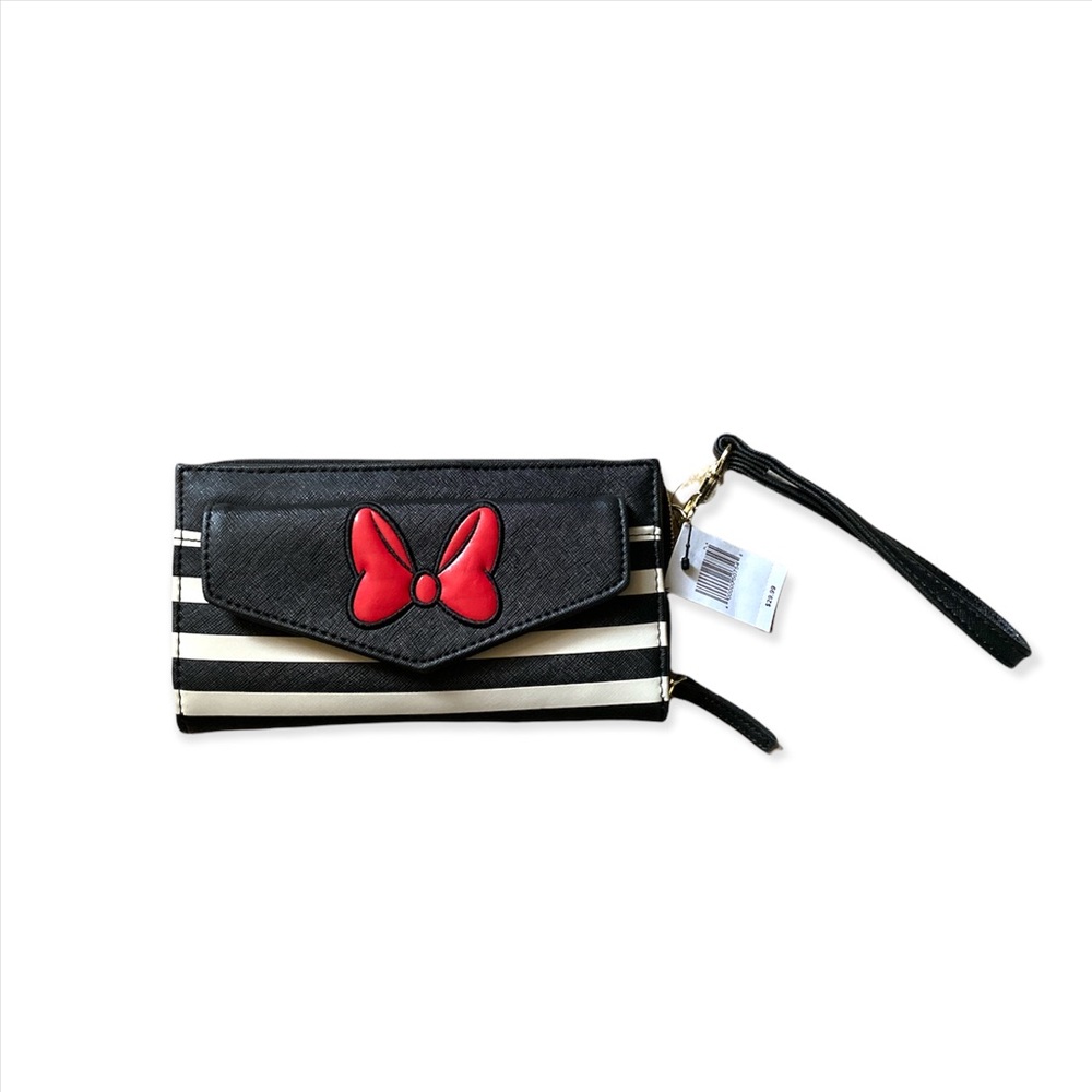 Minnie Mouse stripped wristlet NWT